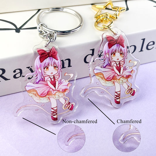 Choose sleek chamfered edges for a smooth, polished finish or go for non-chamfered edges for a bold look. Either way, FableDots delivers top-quality acrylic keychains!