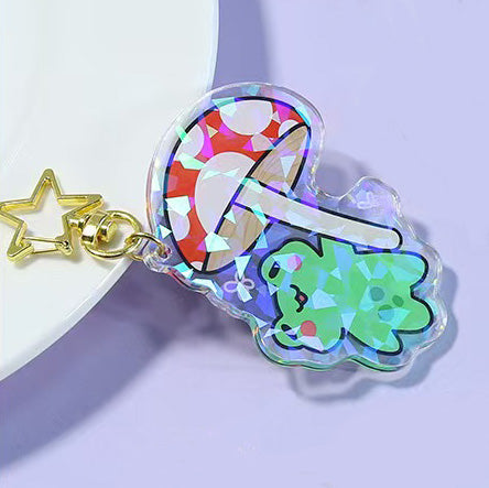 Custom Broken Glasses Holography Acrylic Keychains